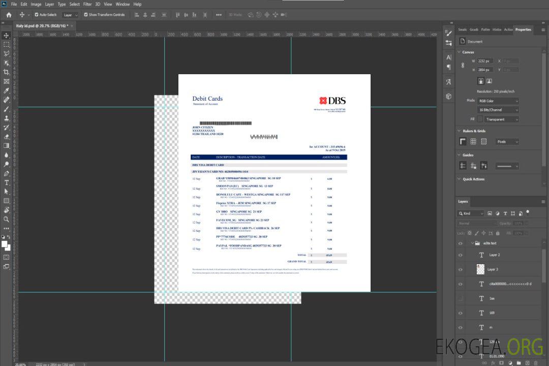 Modèle de relevé de preuve d'adresse de la banque DBS de Thaïlande au format Word et PDF template Modèle de relevé de preuve d'adresse de la banque DBS de Thaïlande au format Word et PDF template